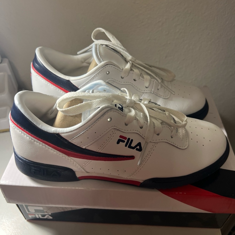 Fila Original Fitness Kids Size 7 White Athletic Shoes Sneakers 3VF80105-122